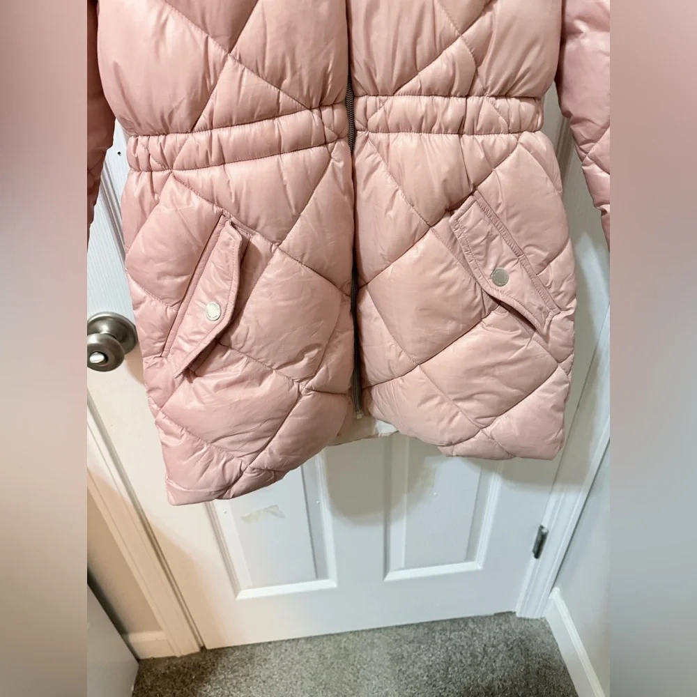 Michael Kors Pink Puffer Jacket With Fur Hood Size 16 Big Kids fits size S in W